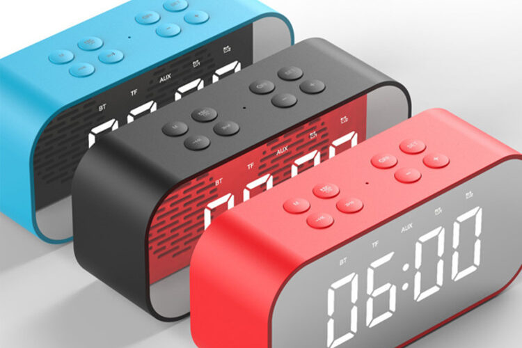 Beautiful bluetooth speaker LED alarm clock (3)