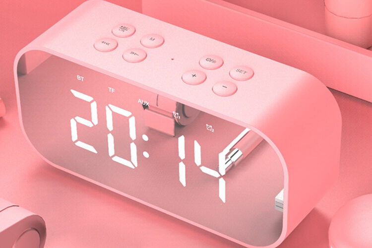 Beautiful bluetooth speaker LED alarm clock (6)