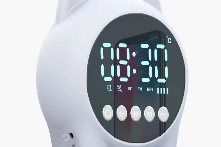 Mirror bluetooth speaker creative with alarm clock (7)
