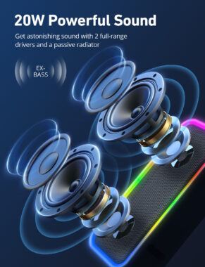 A8PRO Bluetooth speaker 20W waterproof RGB deep bass wireless