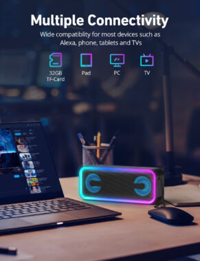 A8PRO Bluetooth speaker 20W waterproof RGB deep bass wireless