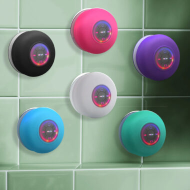 BTS07 mini waterproof shower Bluetooth speaker with LED light