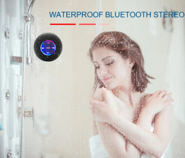 BTS07 mini waterproof shower Bluetooth speaker with LED light