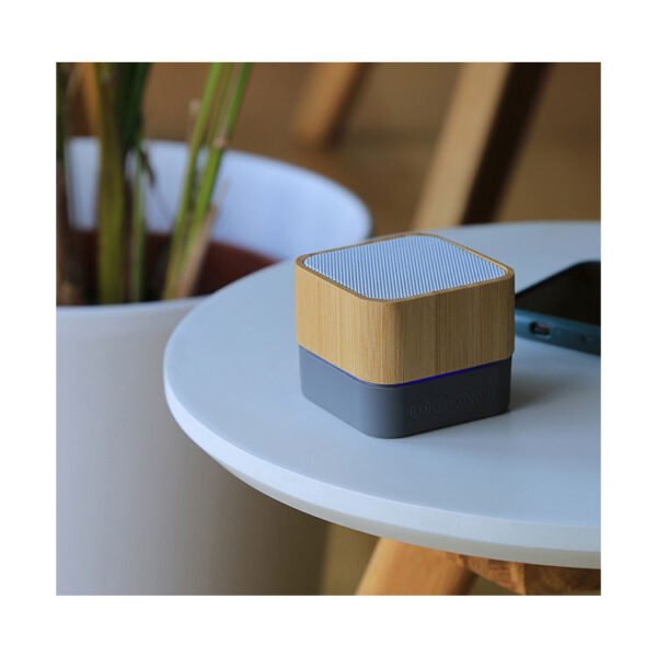 Mini bamboo Bluetooth speaker with LED and 3W music player