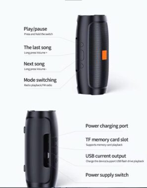 Portable Bluetooth soundbar speaker HiFi bass with FM AUX TF