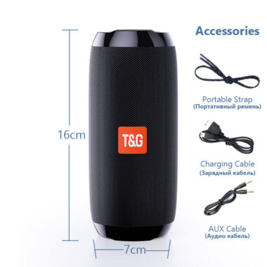 Portable TWS Bluetooth Speaker with Dual Bass for Camping


