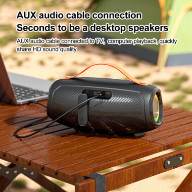  RGB LED Portable Waterproof Bluetooth Speaker for Outdoor Use