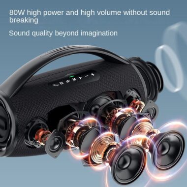 High power portable waterproof Bluetooth speaker with RGB LED lights