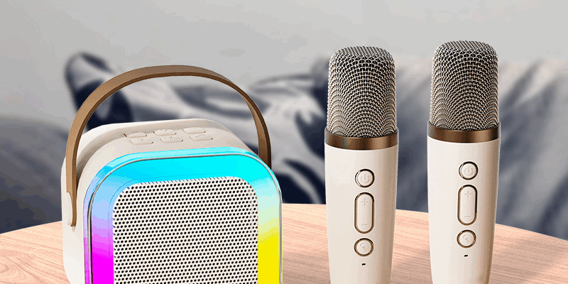 K12 Bluetooth Karaoke Speaker with Microphone and LED Lights