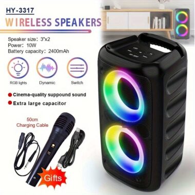 Smart Outdoor Party Bluetooth Speaker with LED Lights