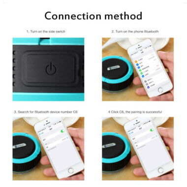  Mini waterproof Bluetooth speaker with suction cup for shower