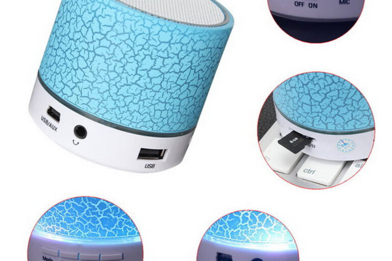 Mini Wireless Bluetooth Speaker with LED, Bass, TF Card Slot & MP3 Player (1) Mini Wireless Bluetooth Speaker with LED and TF Card Slot
