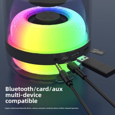 YD-19 for Bluetooth Speaker with RGB Colors and HIFI Sound Quality Heavy Bass Small Size for Computer and Mobile Phone Use